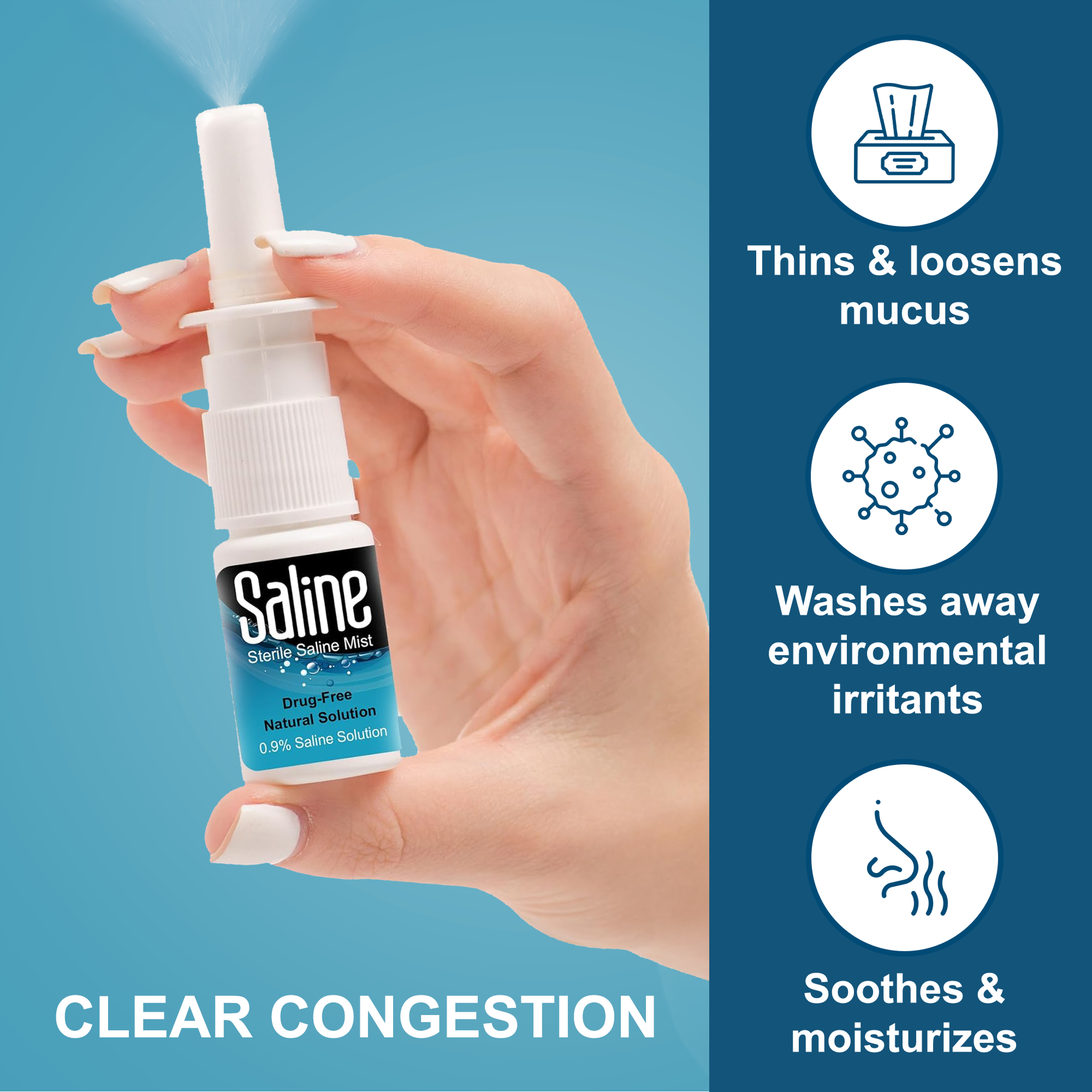 Baby Saline Nasal Spray 30ml – Preservative Free Congestion Relief by Shusher Care