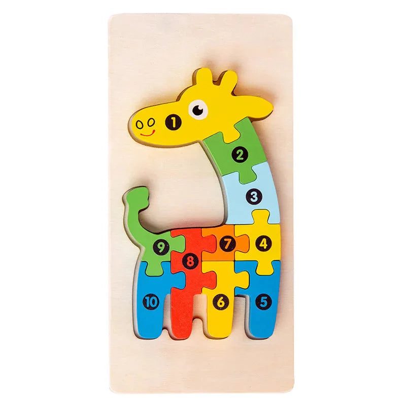 3D Montessori Wooden Dinosaur Puzzle Toy