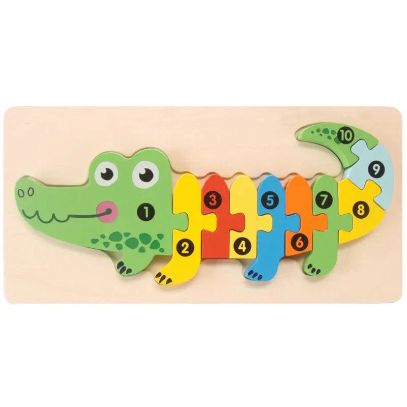 3D Montessori Wooden Dinosaur Puzzle Toy