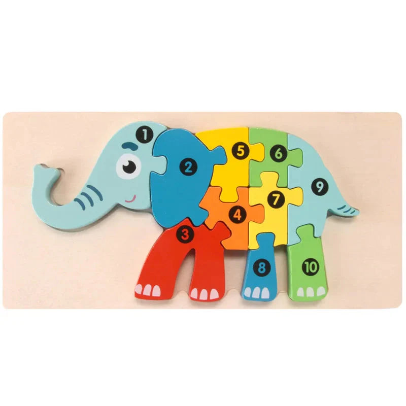 3D Montessori Wooden Dinosaur Puzzle Toy