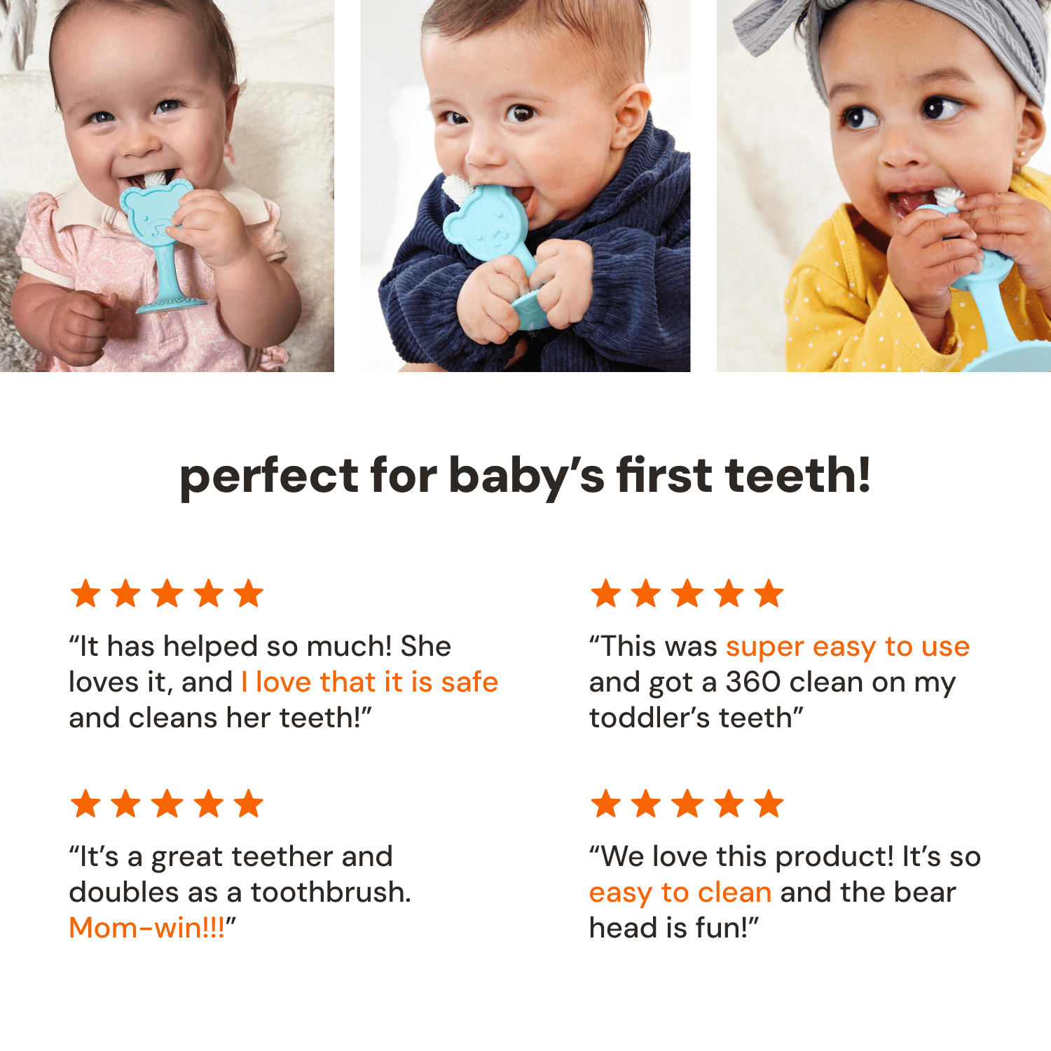 baby teether and training toothbrush 360°