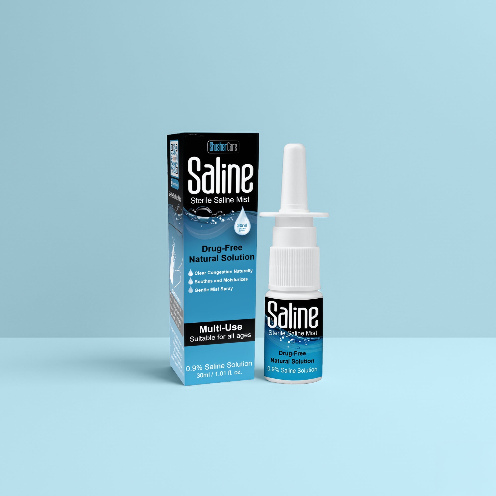 Baby Saline Nasal Spray 30ml – Preservative Free Congestion Relief by Shusher Care